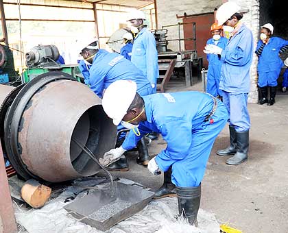 Mineral processing at Nyakabingo in Rulindo District. The New Times/ John Mbanda.