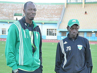 Eric Nshimiyimana (left) and Jean-Baptiste Kayiranga (right) have a tough job to change the Amavubi fortunes sooner rather than later. Times Sport/File