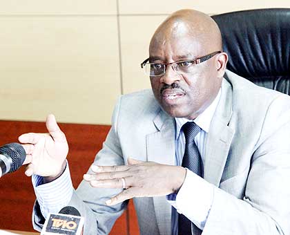 RRA Commissioner General Ben Kagarama, addresses the journalists yesterday. The New Times/ John Mbanda.