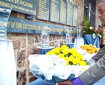 The Never Again wall at Kigali Genocide Memorial Centre. The New Times/ File.