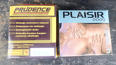 Prudence and Plaisir condoms are marketed by SFH as both contraceptives and HIV prevention gadgets. The New Times/ Ivan Ngoboka.