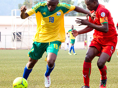 Jacques Tuyisenge in action for Amavubi against Malawi during last year's friendly at Stade de Kigali. Times Sport/Timothy Kisambira