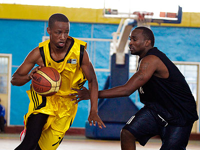 Espoiru2019s Lionel Hakizimana (L) and Pascal Karekezi, seen here in a past game. They are two of Rwandau2019s most promising youngsters. Times Sport/Timothy Kisambira