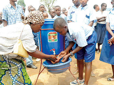 Children should be taught to wash their hands to help curb sanitation-related illnesses. The New Times/Timothy Kisambira