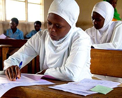 A girl sits for TVET examinations in Rwamagana. The Sunday Times/Timothy Kisambira