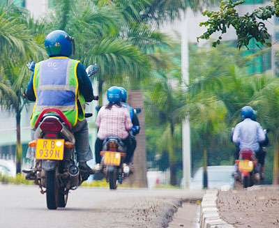 Taxi motos are common means of transport around Kigali but the riders have been blamed for most of the accidents in the city. The New Times/File.