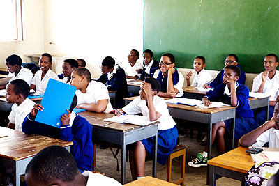 Students of IFAK in class. The City of Kigali has rolled out evaluation of all primary and secondary schools in a bid to assess standards.   The New Times/ Timothy Kisambira.