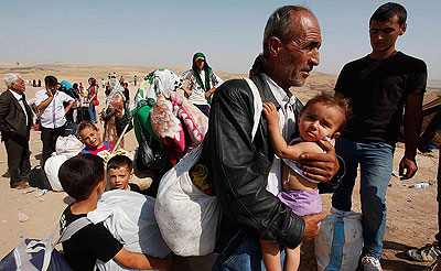 Syrian refugees in Lebanon.