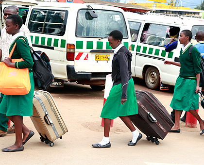 Students return to school. Most parents with students in private city schools will pay more fees than in previous years. The New Times/ File.