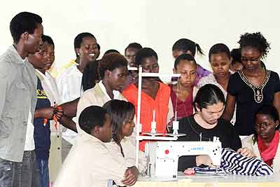 Technical and vocational training students attending a practical session. Net photo.