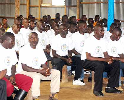 Former FDLR combatants at Mutobo during their reintegration exercise. The ex-rebels say FARDC supports FDLR . The New Times/ File.