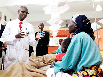 A doctor talks to a cancer patient in Butaro Hospital. The Ministry of Health has called for concerted efforts to fight the disease. The New Times/File