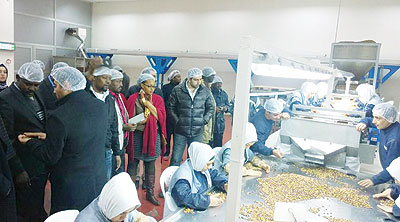 Rwandan delegates tour an agro factory in Gazaintep, Turkey. Peterson Tumwebaze.