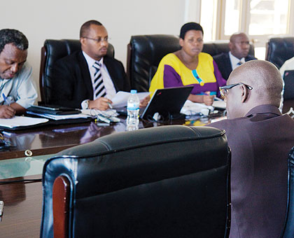 Justice Minister Johnston Busingye before PAC on Tuesday. Timothy Kisambira.