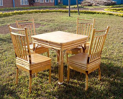Bamboo dining set. Moses Opobo