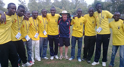 Cricket Without Boarders' Lee (C) with the teachers who benefited from the level 1 coaches course. Courtesy