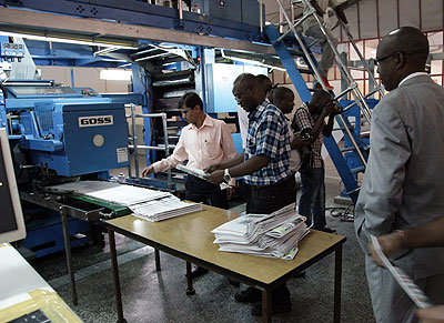 The web printing machine that has been among the RBA assets.  The printery is now under private ownership. John Mbanda.