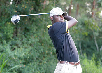Rwandan professional golfer Jean Baptiste Hakizimana struggled in the first round of the Kenya Open. File