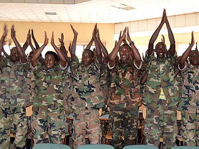 Some of the trainees at Nkumba Leadership and Peace Centre in Burera District. (Jean du2019Amour Mbonyinshuti)