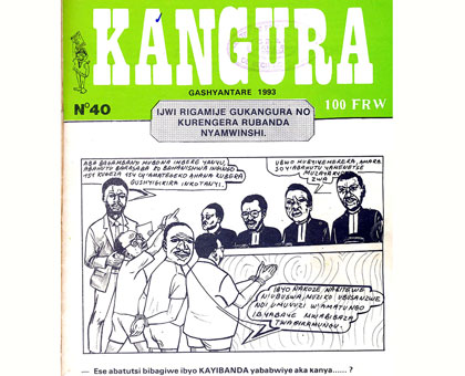 Kangura issue 40 argued that the Tutsi, like a cockroach, use the cover of darkness to infiltrate. File.