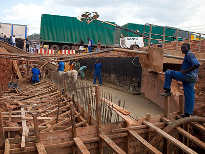  Workers expand the Nyabugogo tunnel. The area is among the many spots in the country that have always been affected by floods. Timothy Kisambira. 