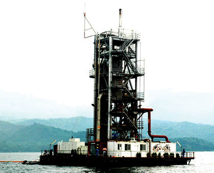 Rwandau2019s methane gas plant on Lake Kivu. 