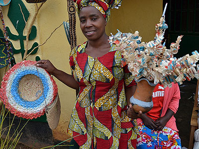 Ujeneza holds some of the products she makes. (Jean du2019Amour Mbonyinshuti)