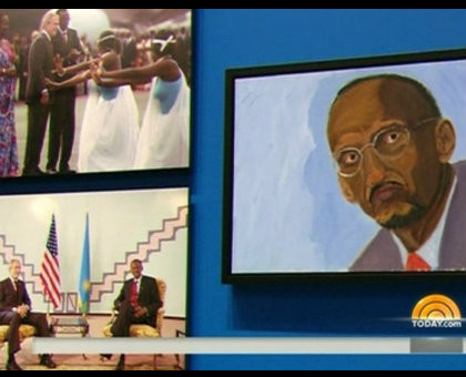 Kagame's portrait painted by former US President George Bush. (Courtesy)