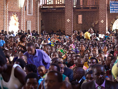 Christians attend mass at Ste Famille Church in Kigali in December. Because  very many people were killed in church, the level of trust in Christianity has gone down. (File)