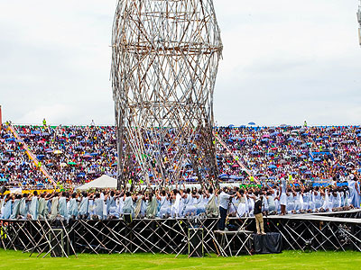 Tens of thousands of mourners turned up for the Genocide anniversary ceremonies at Amahoro Stadium on Monday. (File)