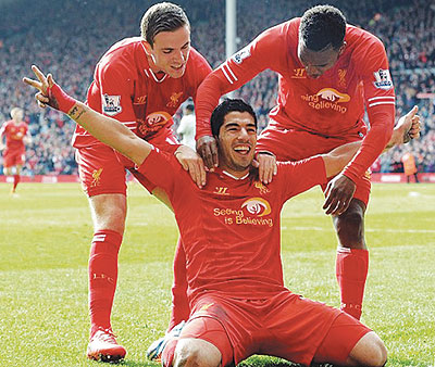 Luis Suarez has scored 29 league goals this season to propel Liverpoolu2019s title push. Net Photo