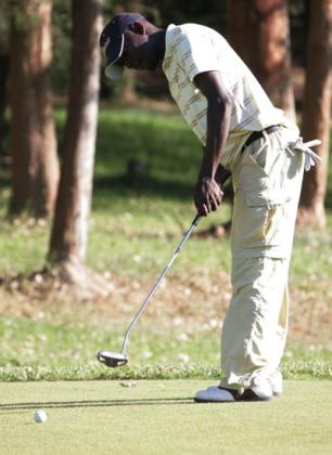 Emmanuel Ruterana, seen here in a previous local golf event, will be up against strong competition in the Kabale Easter Golf Open. File.