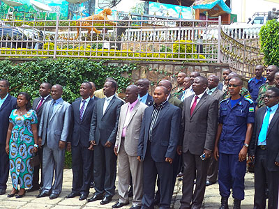 Some of the participants in Thurdsdayu2019s meeting pose for a group photo.  Jean Pierre Bucyensenge.
