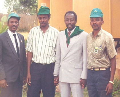 Rwayitare (2nd right) and Liberal Party colleagues in the early 90s.  Courtesy.