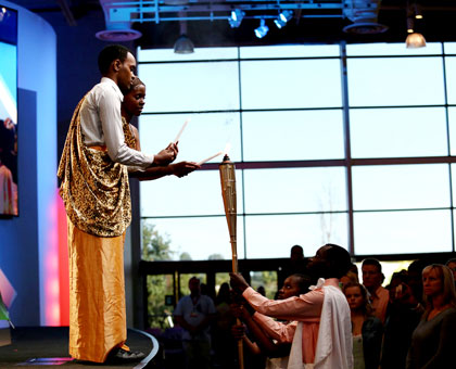 Youth light the Flame of remembrance at Saddleback Church California, US.  Courtesy.