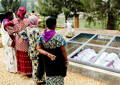 Relatives of Genocide victims pay respects at Kigali Genocide Memorial Centre. Survivors and relatives of the 1994 pogrom had to forgive and live in unity again. File.