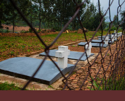 Some of the mass graves at Nyange memorial site. MPs are concerned by the state of some memorial centres. T. Kisambira.