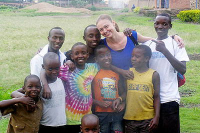 Rebecca Davis  with some of her students. Courtesy photo