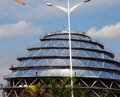 The Kigali Convention Centre is on course for completion, boosting the hospitality sector, as well as giving the city a picturesque landscape. Timothy Kisambira.
