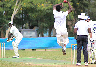 Ndangamyambi Eric one of the TCC dependables bowling in a recent game