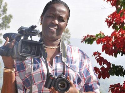 Rutagarama busy with her work recently. Despite a tough start, the demand for her services is high. (Courtesy)