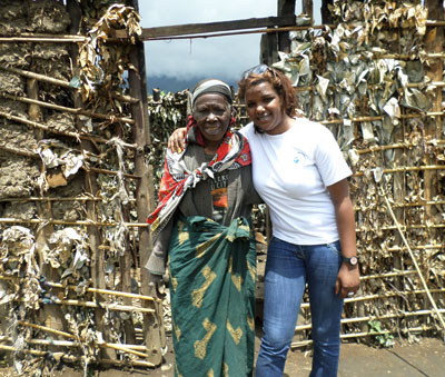 Faith Uwantege (R) with one of the beneficiaries of Faith Foundation, Speciose Nyirabadalizi.