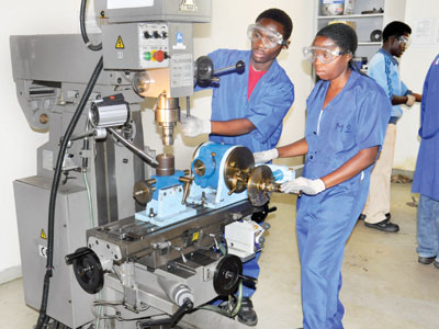 Students of the Alternative Energy Department at Tumba College of Technology. (File)