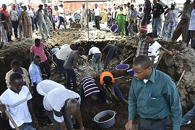 Residents search for bodies of Genocide victims in Rubavu District. Jean du2019Amour Mbonyinshuti.