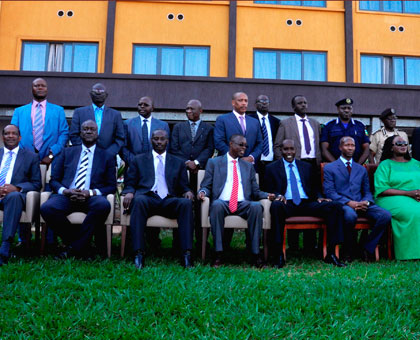 Regional ministers and security chiefs in a group photo after the meeting. Courtesy.