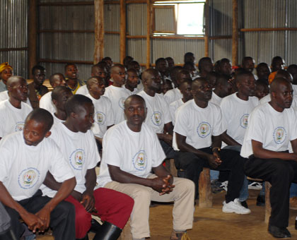 Former FDLR combatants at Mutobo Demobilisation Centre. File.