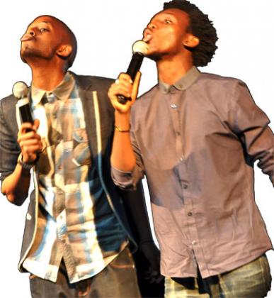 Arthur and Micheal entertaining fans. 