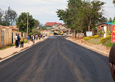 One of the new roads under construction in Kanombe. Good roads enable farmers to reap high prices from their produce. File.