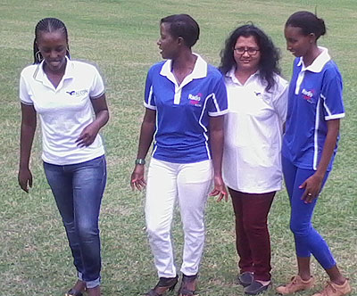 The ladies team that took part in the just concluded All Africa Challenge Trophy, seen here before leaving for Nairobi. H. Nkuutu