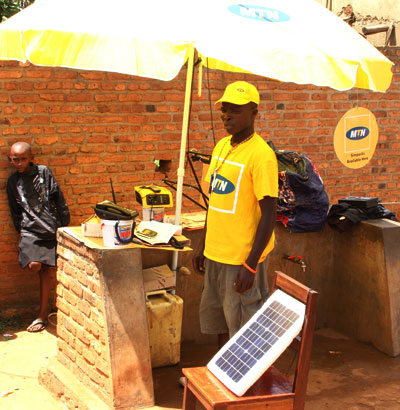 Initiatives like using solar phone chargers boosted MTNu2019s green energy efforts. Courtesy.